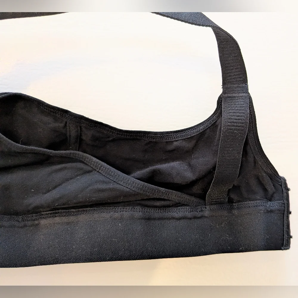 Momcozy Bamboo Hands-Free Nursing & Pumping Bra Black Size 2XL V-neck Maternity